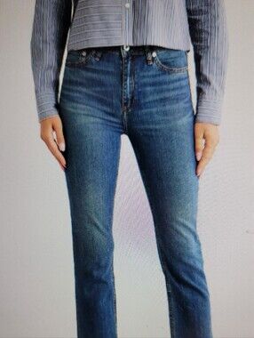 Rag and Bone Stovepipe Classic High-Rise Women's Blue Jeans Sz 25
